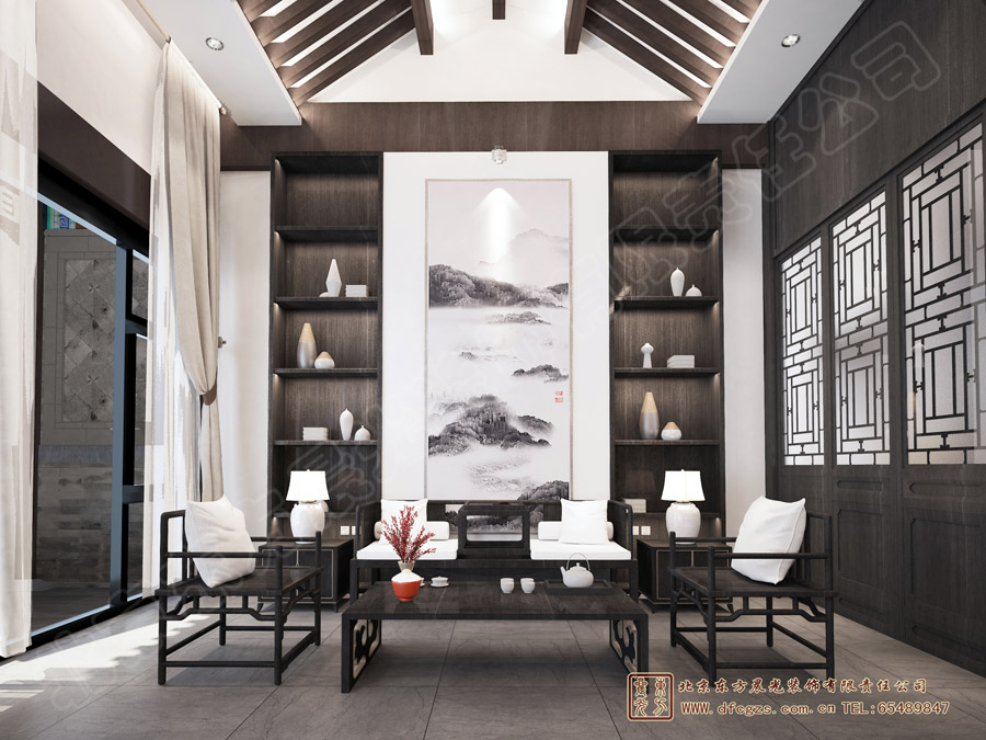 農(nóng)村兩進(jìn)中式別墅裝修效果圖