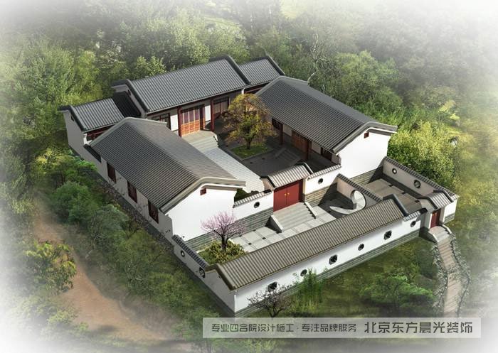 二進(jìn)中式別墅效果圖