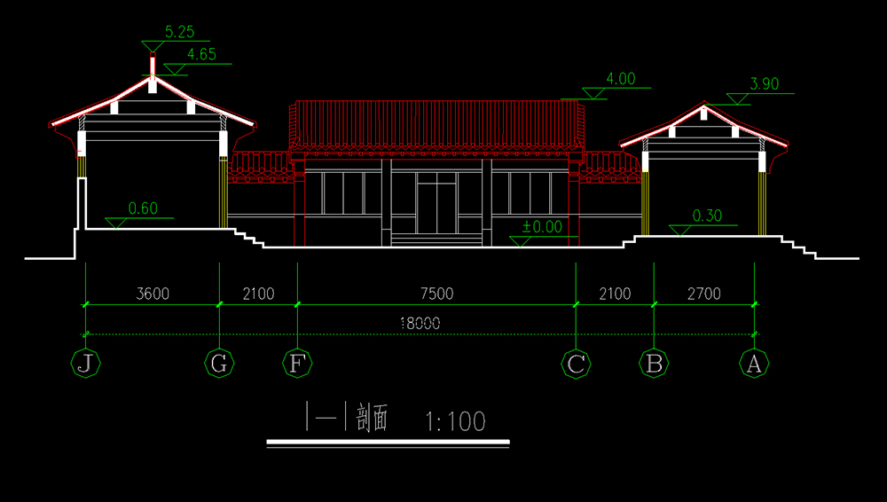 仿古四合院施工圖